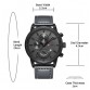 Men’s leather strap casual sport water resistant watch 